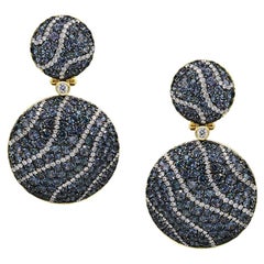 Fabulous Garnet Diamond Yellow Gold 18 Karat Chic Dangle Clip-On Earrings