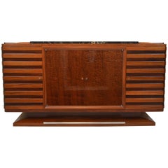 Fabulous Gaston Poisson Art Deco Sideboard in Two-Tone Mahogany, 1930s