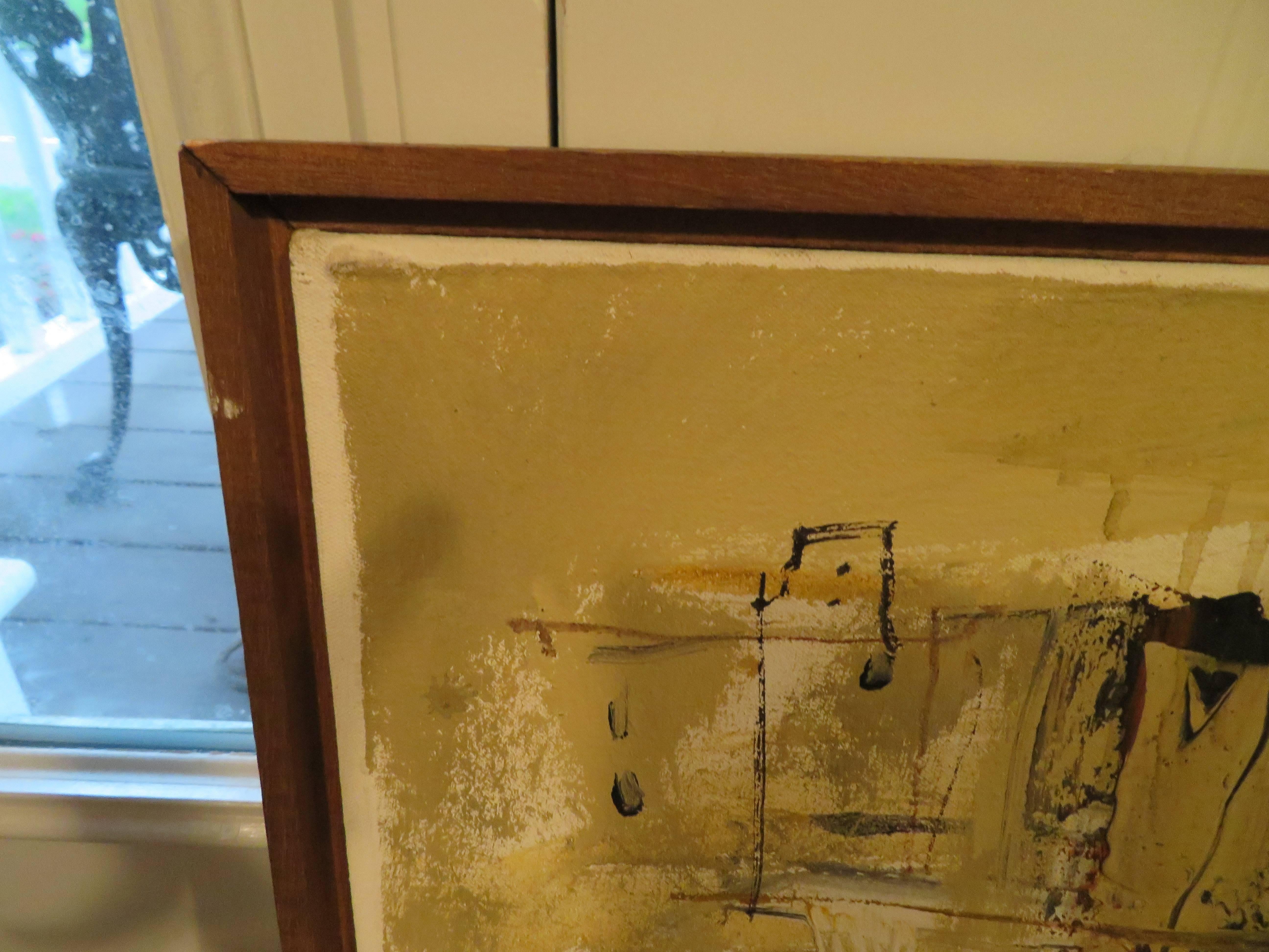 Favoloso quadro astratto di Gino Hollander, metà del secolo scorso. In condizioni buone in vendita a Pemberton, NJ