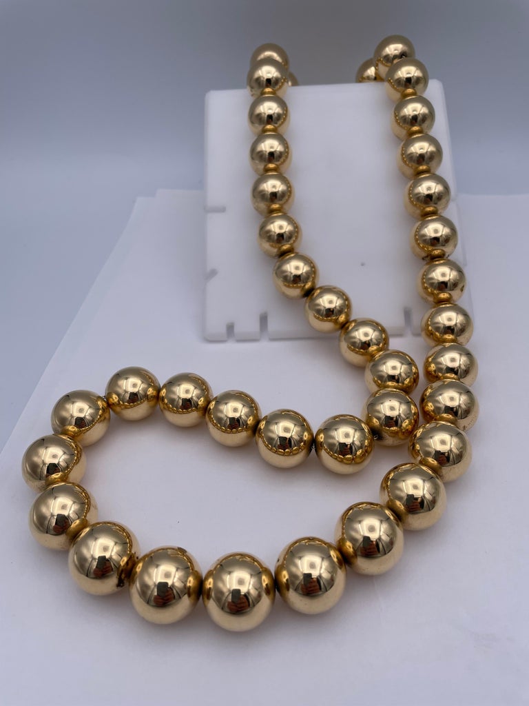 Fabulous Gold Ball Necklace For Sale at 1stDibs