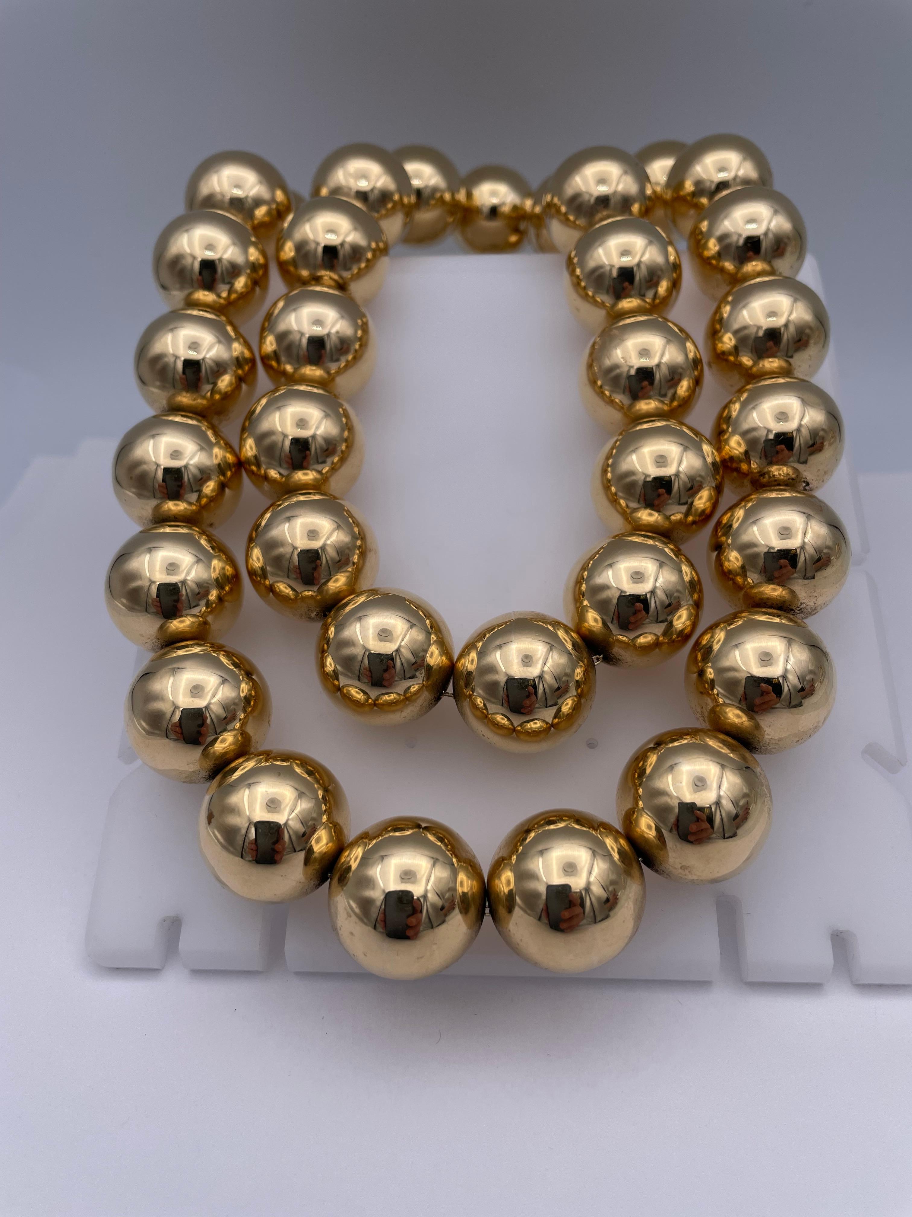 large gold ball necklace