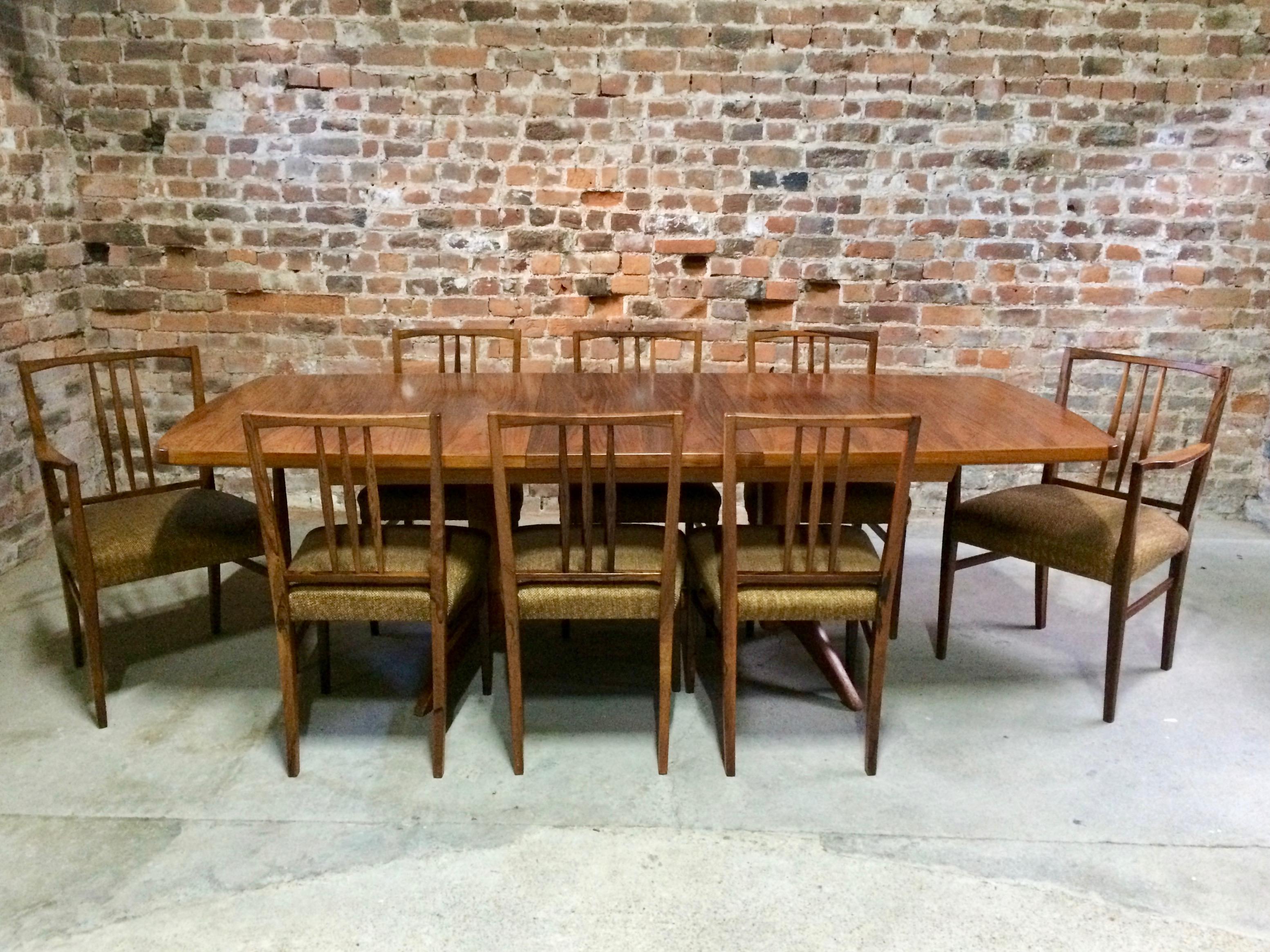 Fabulous Gordon Russell Dining Table and Eight Chairs Rosewood Burford R818 2