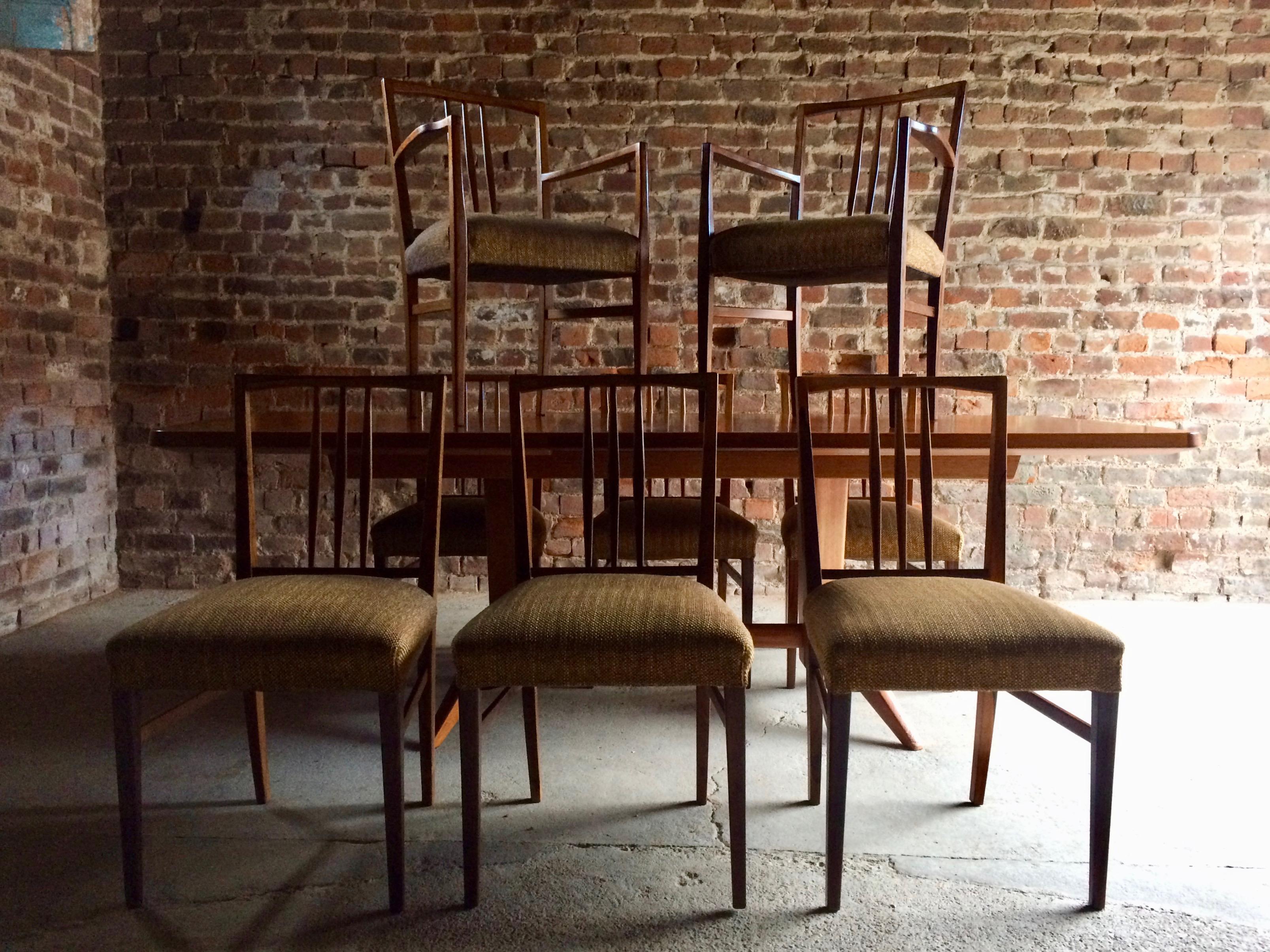 English Fabulous Gordon Russell Dining Table and Eight Chairs Rosewood Burford R818