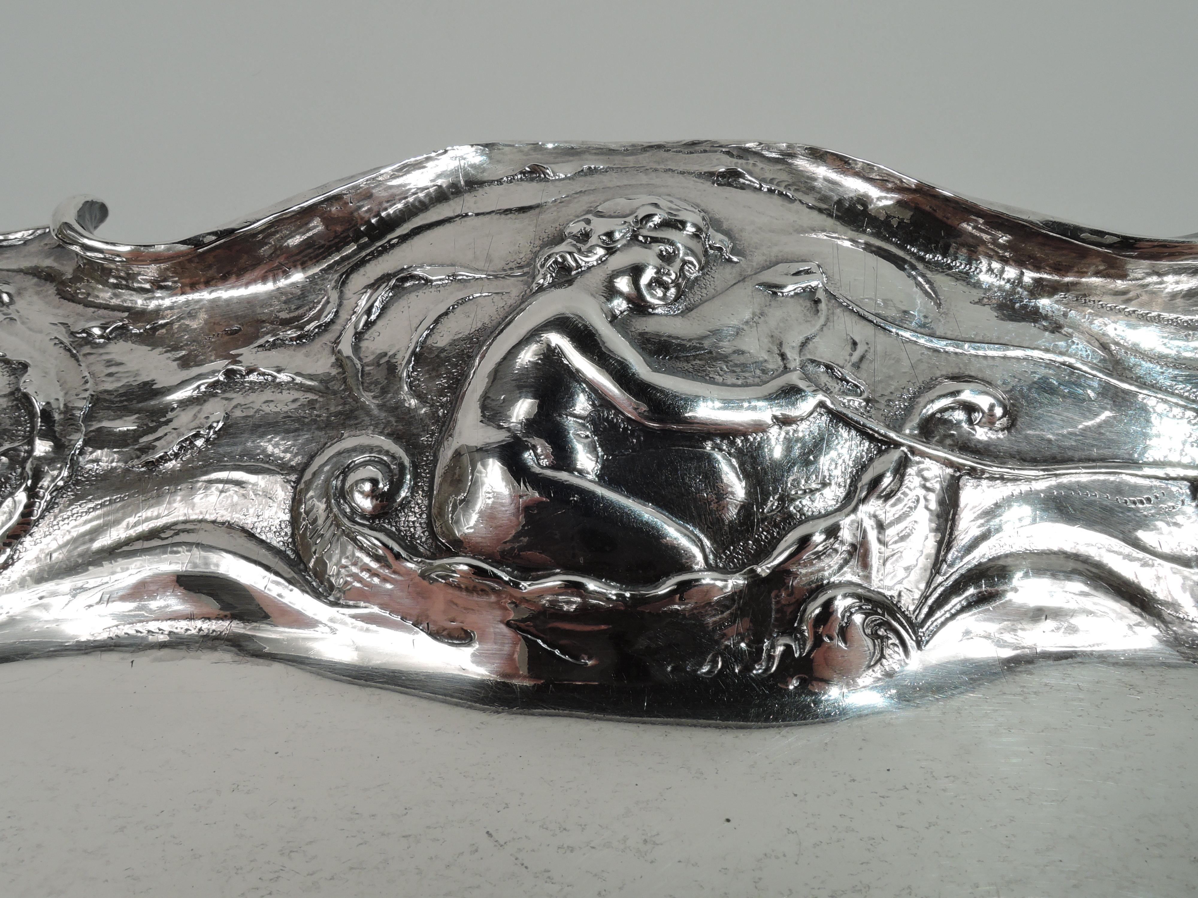 American Fabulous Gorham Art Nouveau Martelé Silver Fish Platter 
