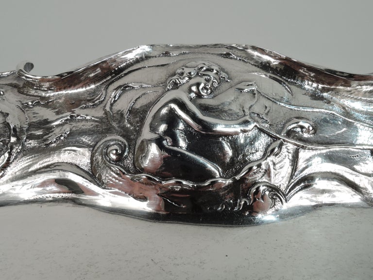 American Fabulous Gorham Art Nouveau Martelé Silver Fish Platter  For Sale