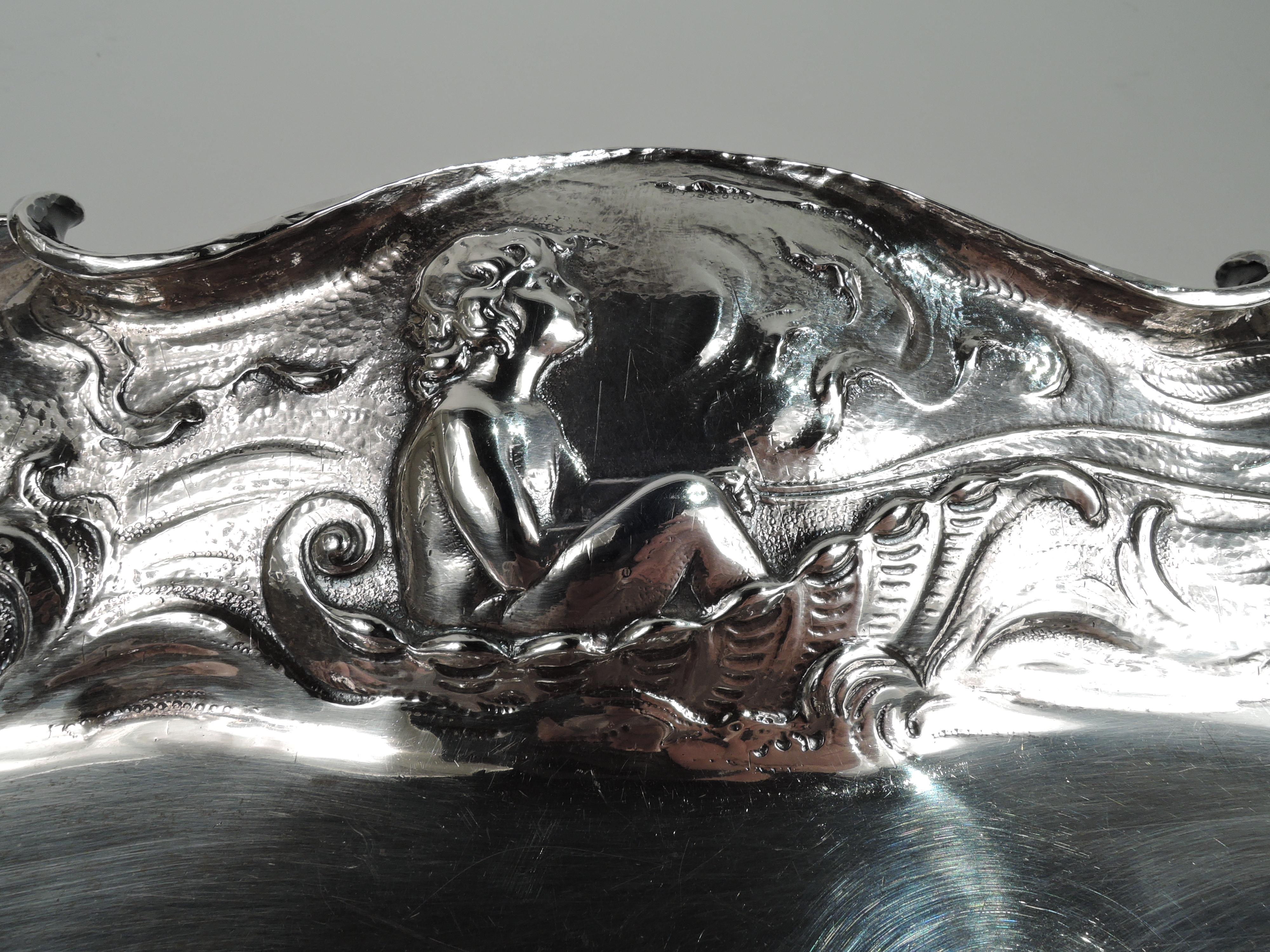 Argento Favoloso piatto da pesce in argento Gorham Art Nouveau Martelé