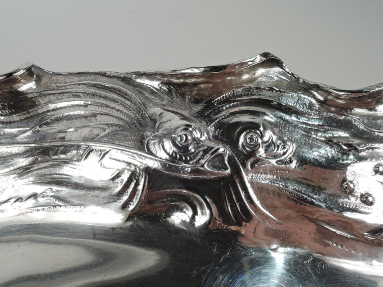 Fabulous Gorham Art Nouveau Martelé Silver Fish Platter  For Sale 2