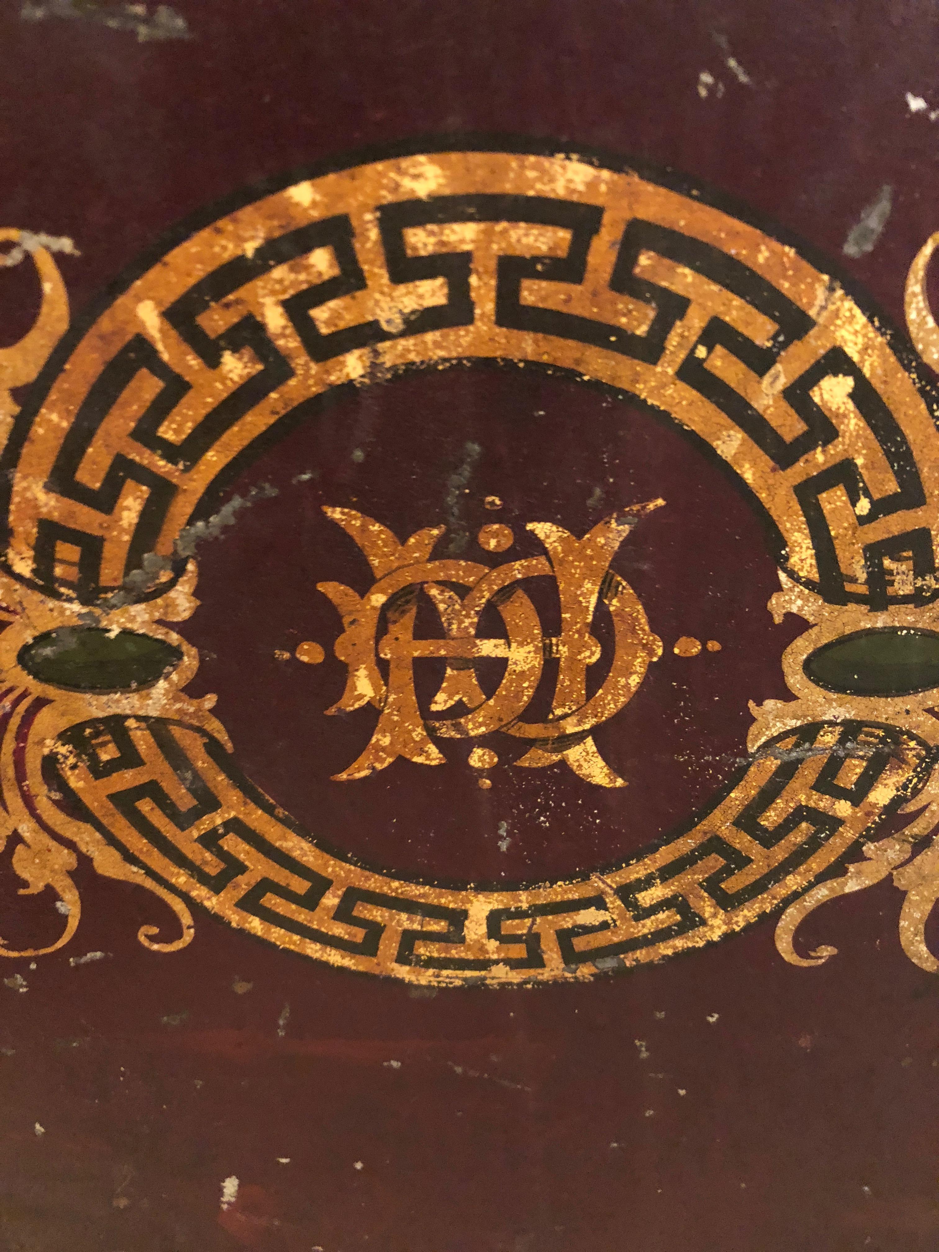greek key end table