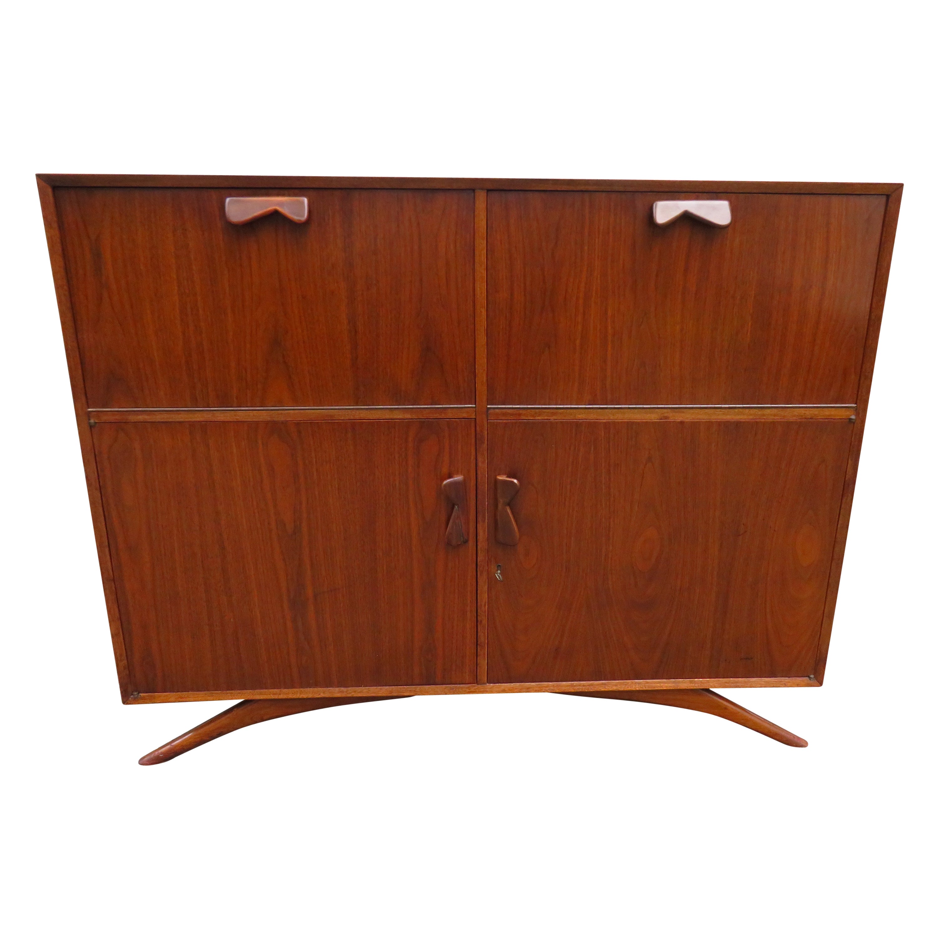 Fabulous Grosfeld House Style Splayed Legs Bar Desk Cabinet Mid-Century Modern