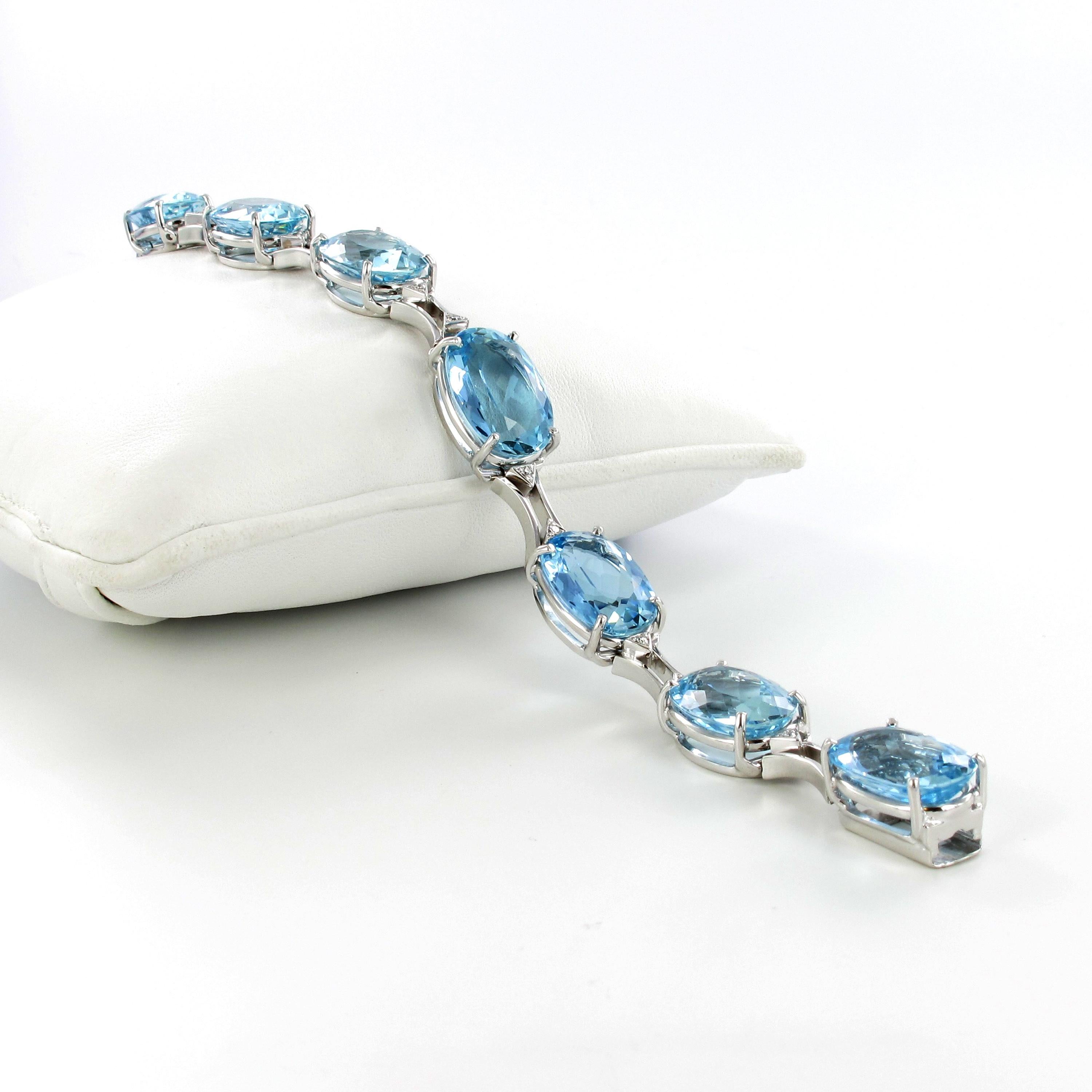 aquamarine white gold bracelet