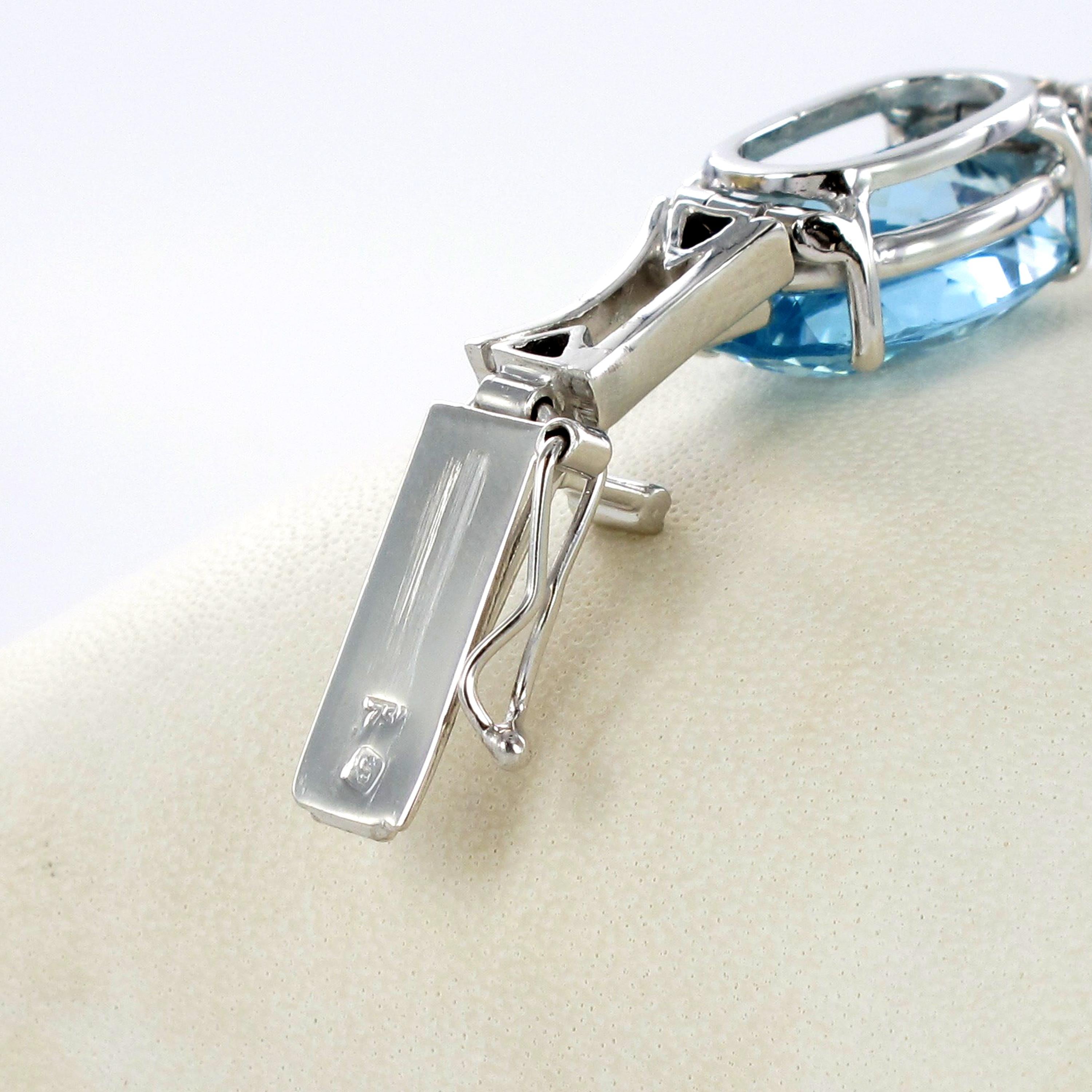 aquamarine white gold bracelet