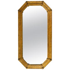 Fabulous Hammered Gilded Iron Mirror by Ferro Art, Spain, 1950s