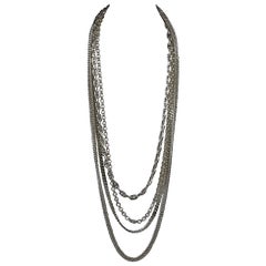 Fabulous Hermes Sterling Silver Multi-Chain Necklace