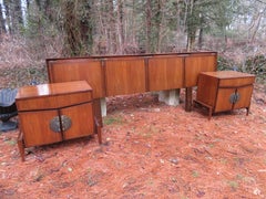 Fabulous Hobey Helen Baker King Size Headboard Pair of Nightstands Midcentury