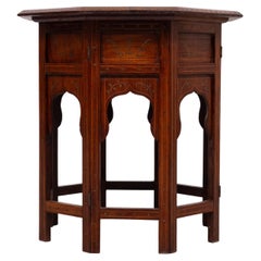 Fabulous Hoshiarpur Anglo Indian brass inlaid hardwood occasional coffee table