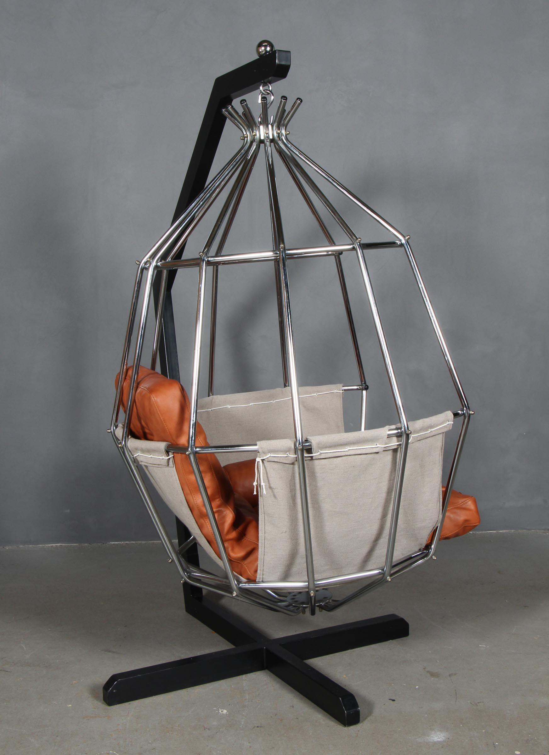 Scandinavian Modern Fabulous Ib Arberg Hanging Parrot Mid-Century Modern Birdcage Chair