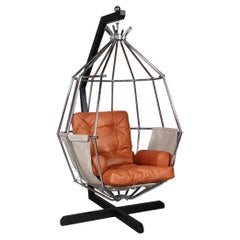 Ein fabelhafter hängender Papagei-Stuhl mit Vogelkäfig von Ib Arberg, Mid-Century Modern