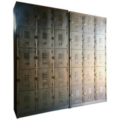 Used Fabulous Industrial Metal Lockers Thirty Cabinets Loft Style Brushed Steel