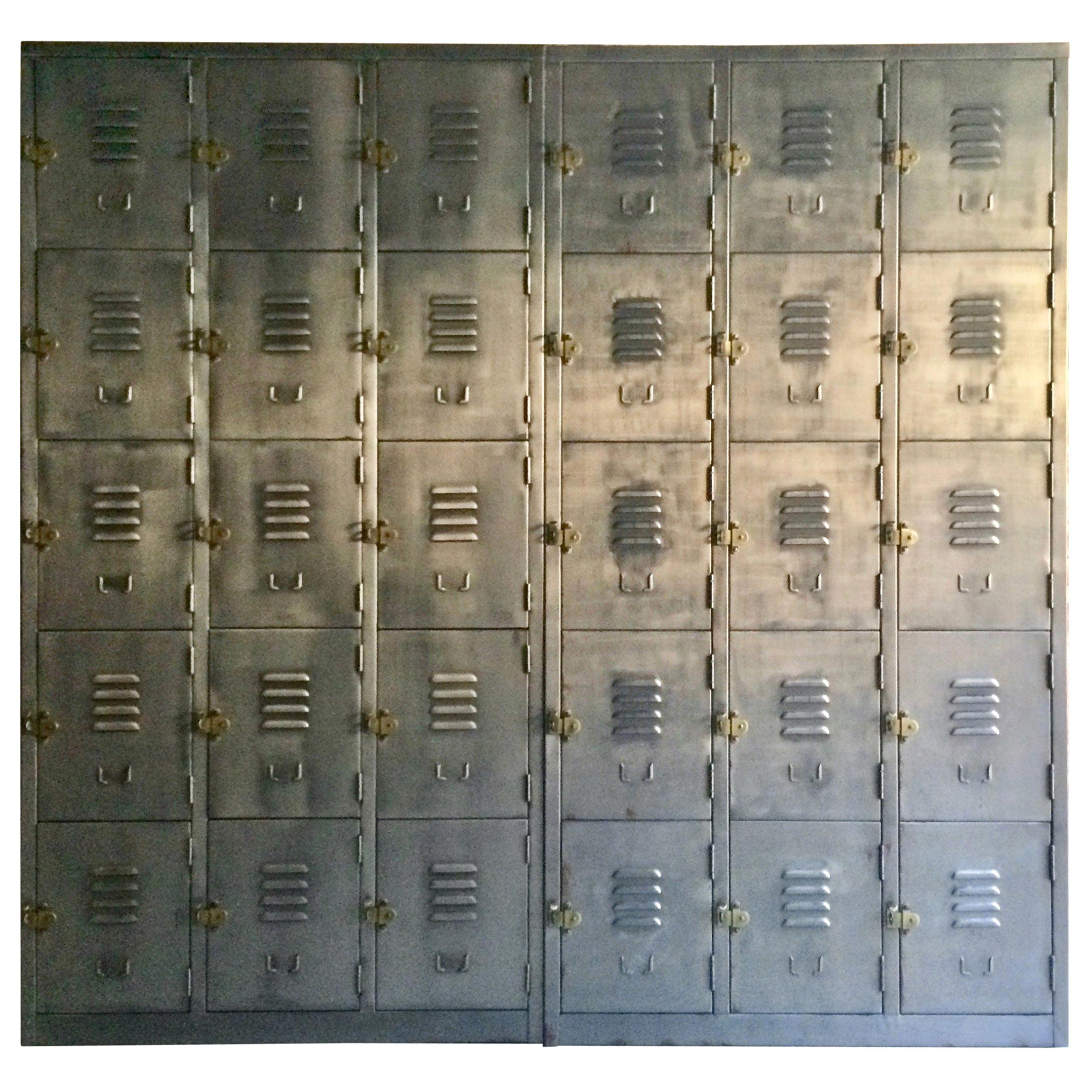 Fabulous Industrial Metal Lockers Thirty Cabinets Loft Style Brushed Steel