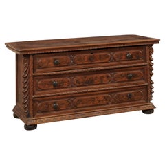 Fabulous Italian Early 18th C. Walnut Chest of Drawers Beautifully Carved