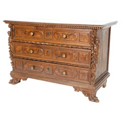 Fabulous Italian Early 18th C. Walnut Chest of Drawers