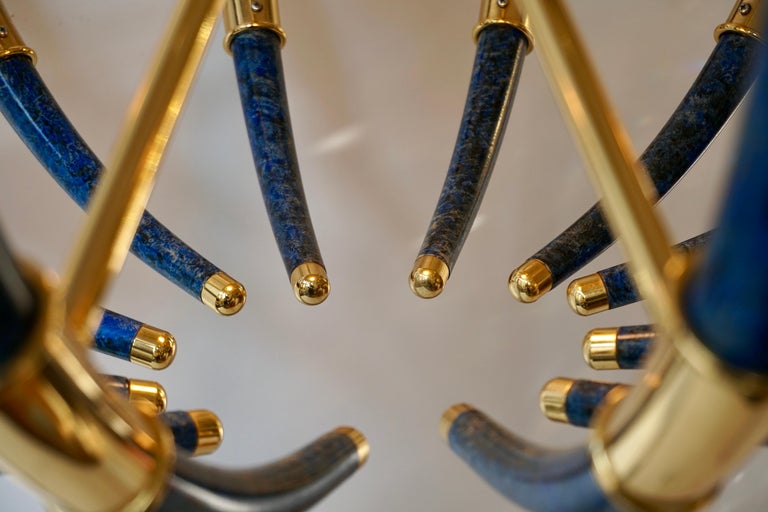 Gilt Brass and Murano Glass Torch Chandelier by - Banci Firenz 7
