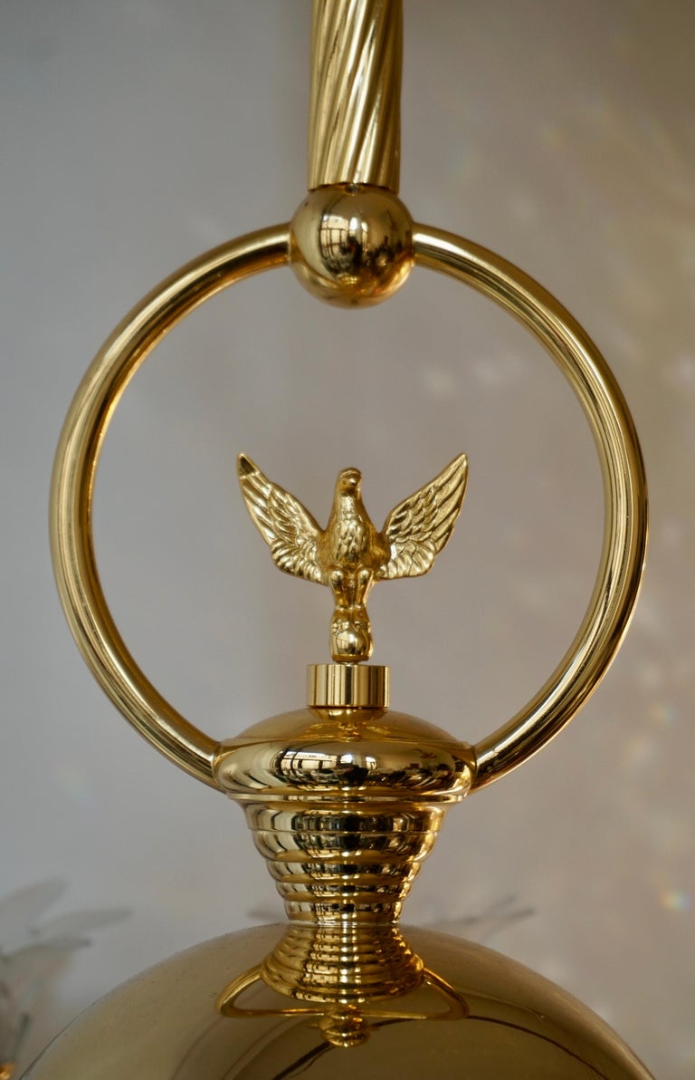 Gilt Brass and Murano Glass Torch Chandelier by - Banci Firenz 9