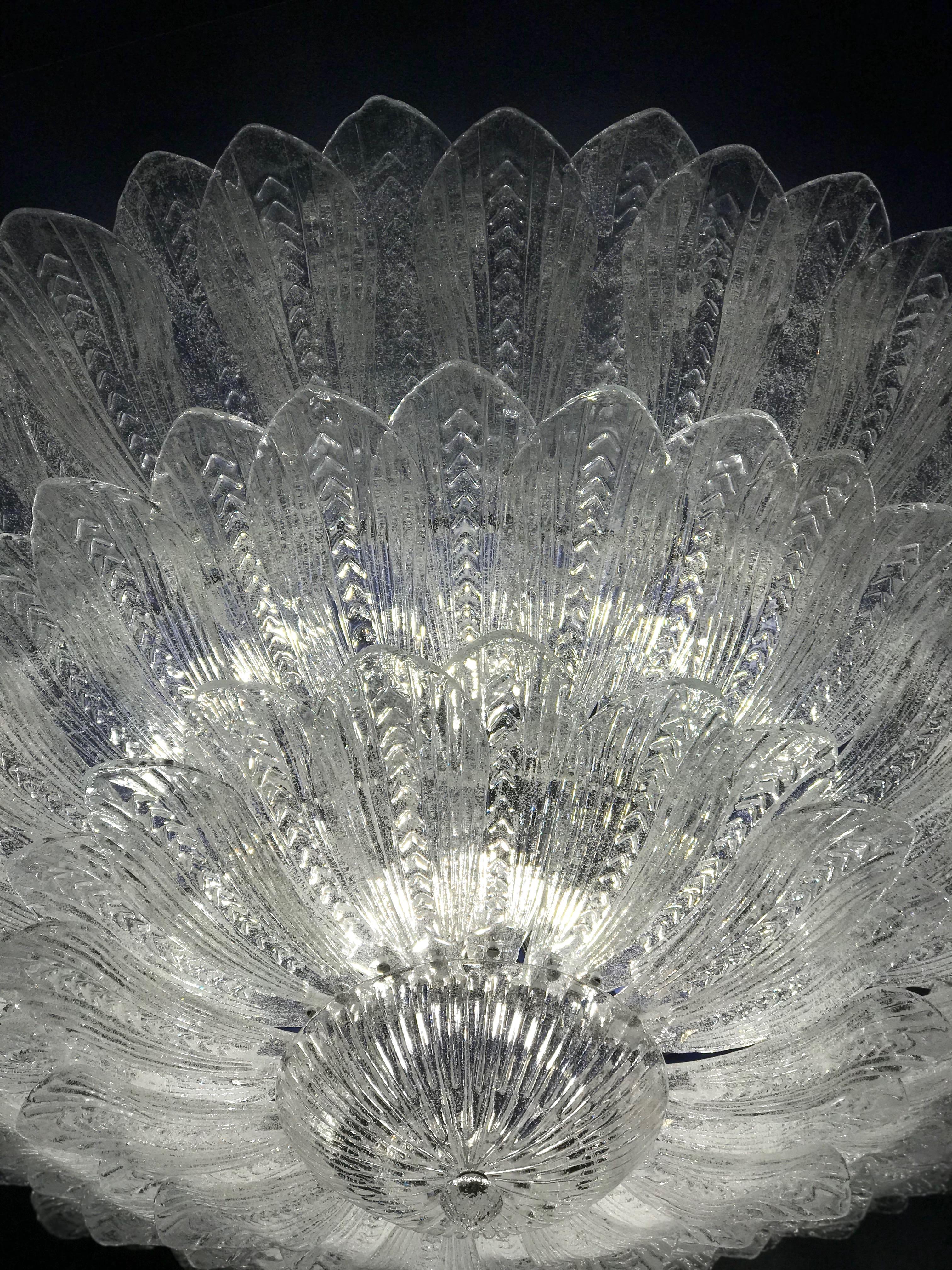 Fabulous Italian Murano Glass Monumental Ceiling  Light or Flush Mount In New Condition In Rome, IT