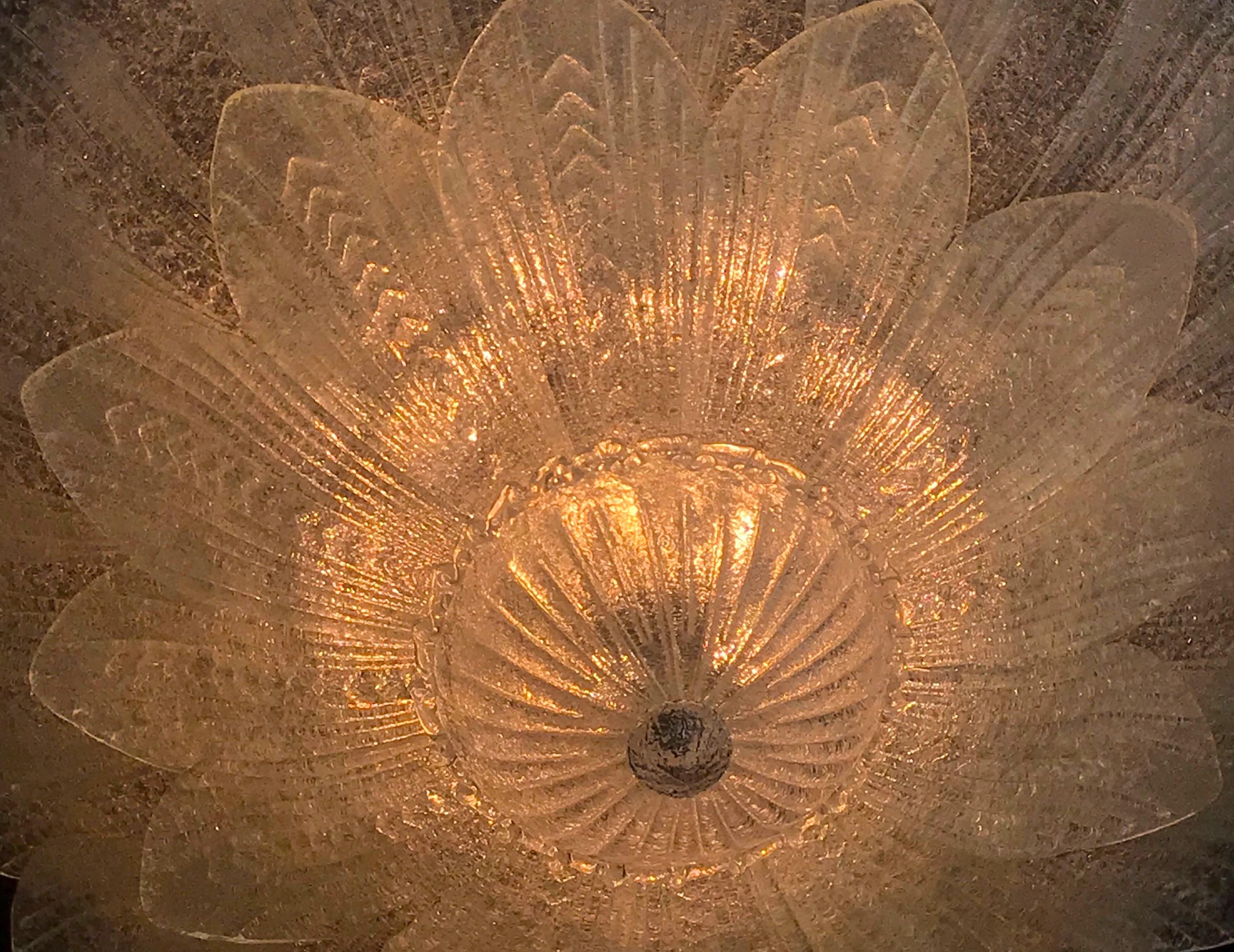 Fabulous Italian Murano Glass Monumental Ceiling  Light or Flush Mount 1