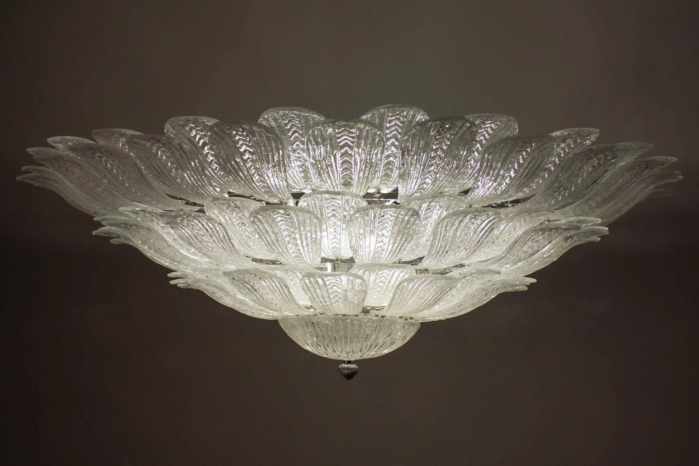 Fabulous Italian Murano Glass Monumental Ceiling Light or Flushmount For Sale 7