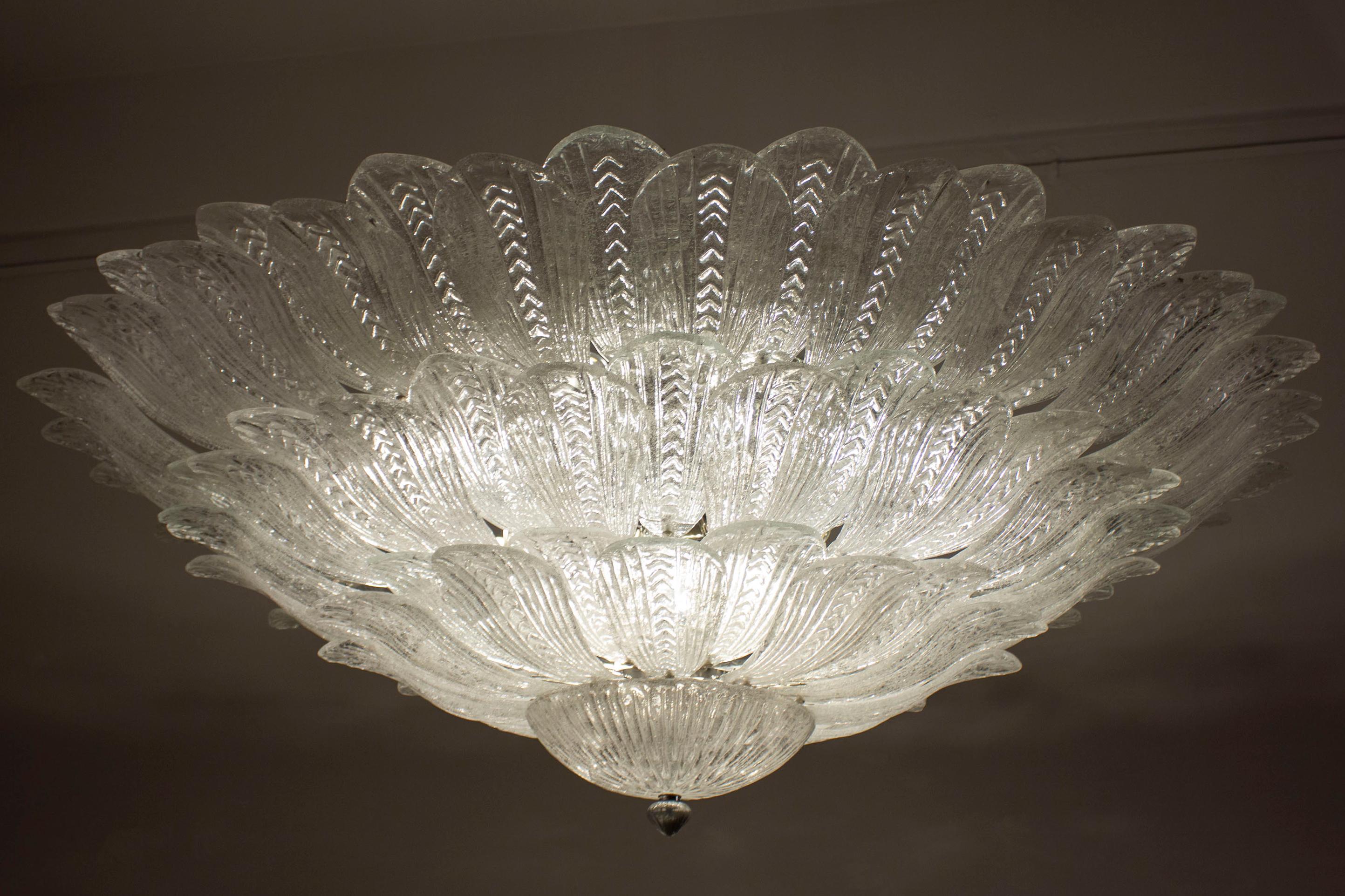 Fabulous Italian Murano Glass Monumental Ceiling Light or Flushmount For Sale 8