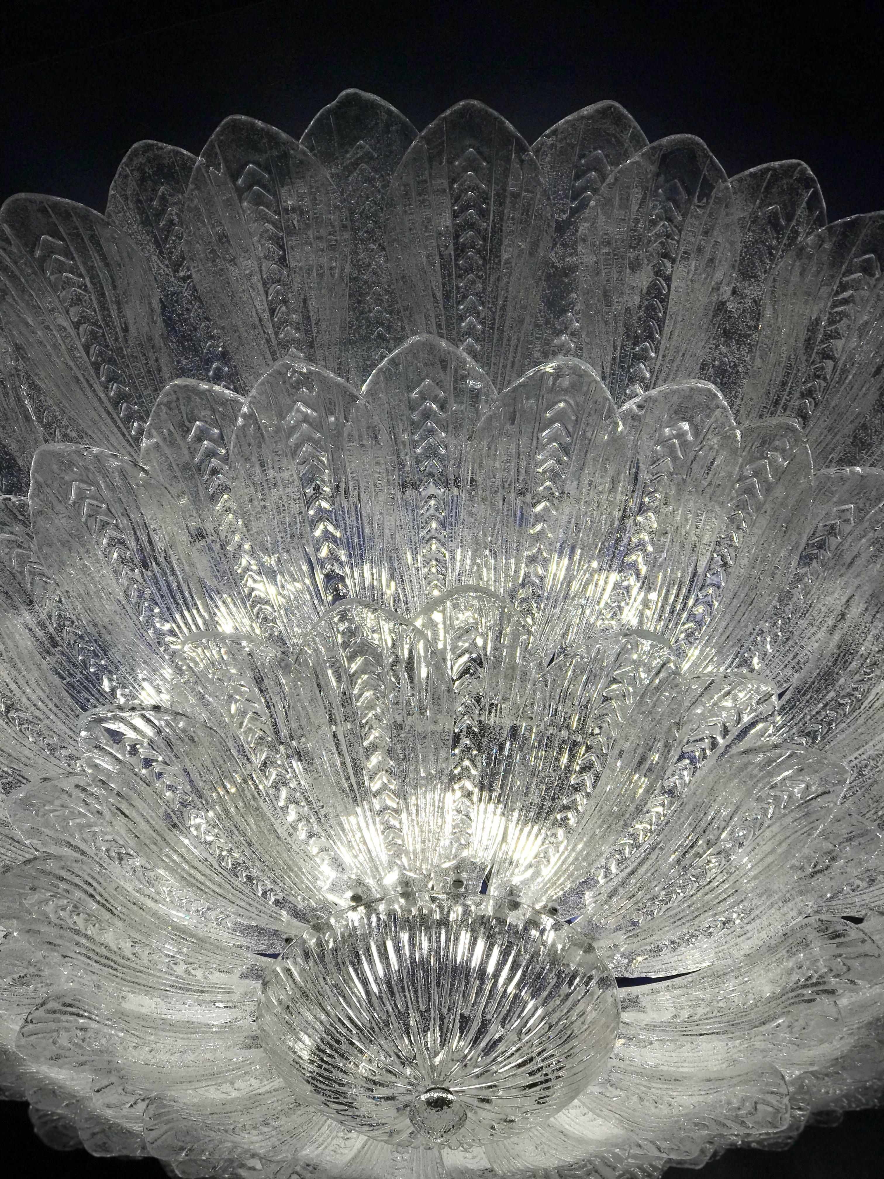 Blown Glass Fabulous Italian Murano Glass Monumental Ceiling Light or Flushmount For Sale