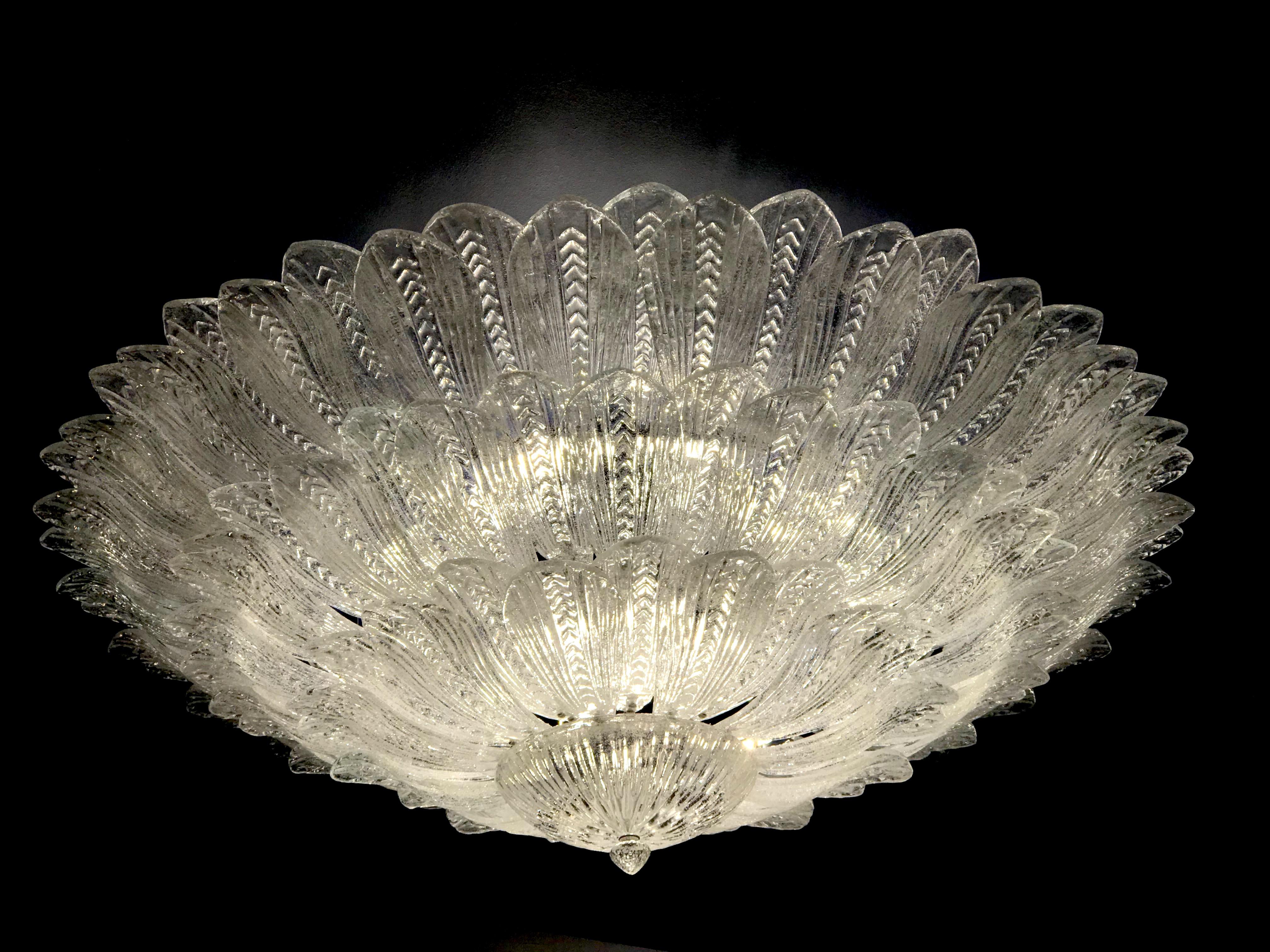 Fabulous Italian Murano Glass Monumental Ceiling Light or Flushmount For Sale 1