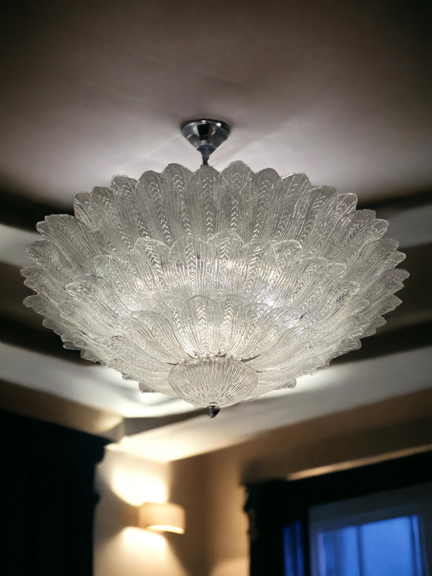 Fabulous Italian Murano Glass Monumental Ceiling Light or Flushmount For Sale 3