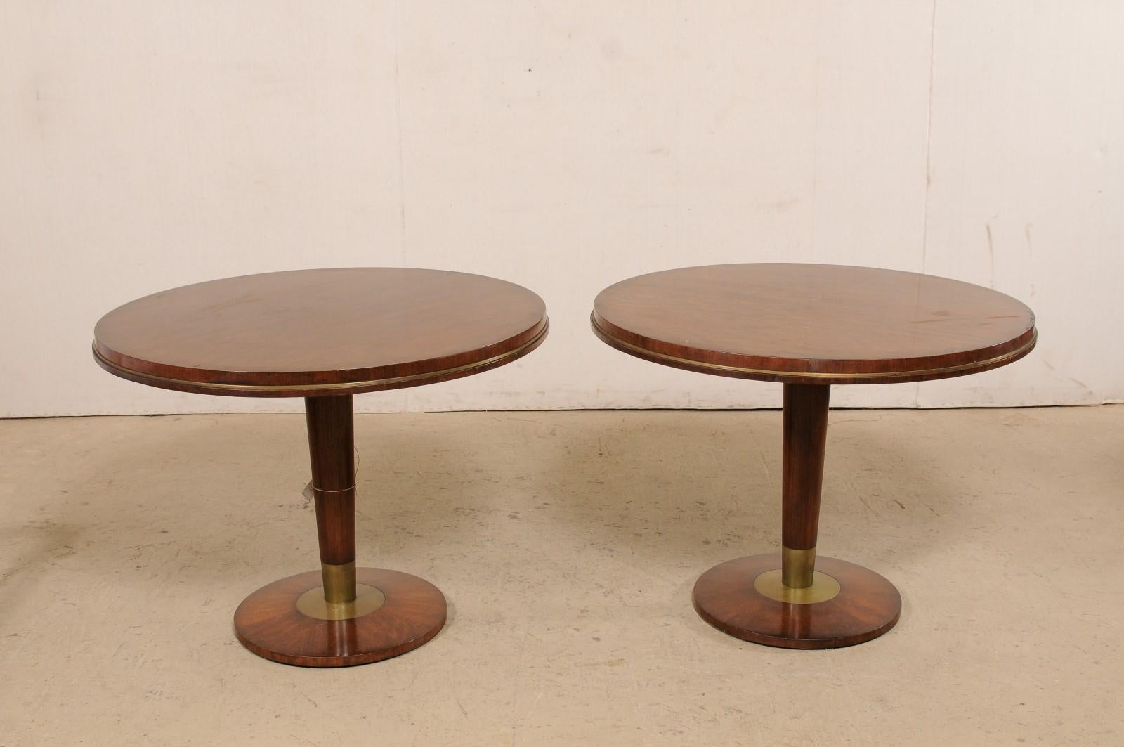 Fabulous Italian Pair of Mid-Century Tables w/Custom Mirrored Sunburst Tops For Sale 6
