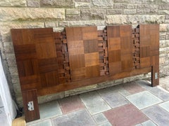 Fabulous Lane Staccato Brutalist Kingsize Headboard Mid-Century Modern