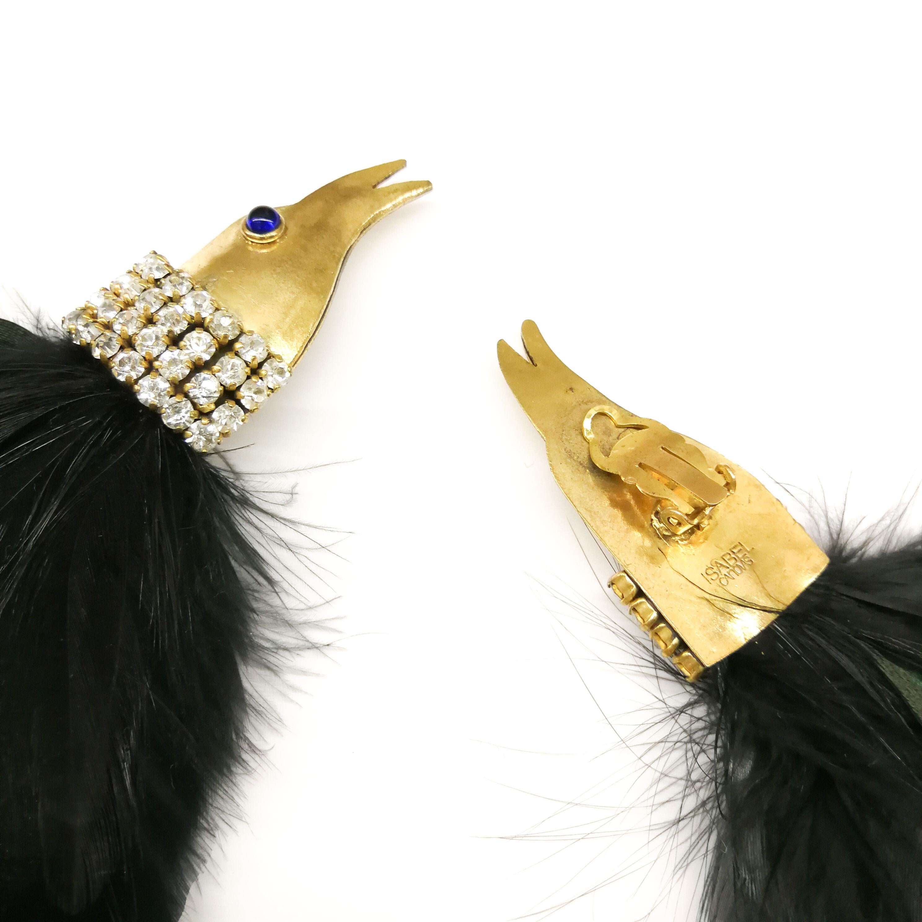 Fabulous large 'Bird of Paradise' earrings, Isabel Canovas, 1980s 5