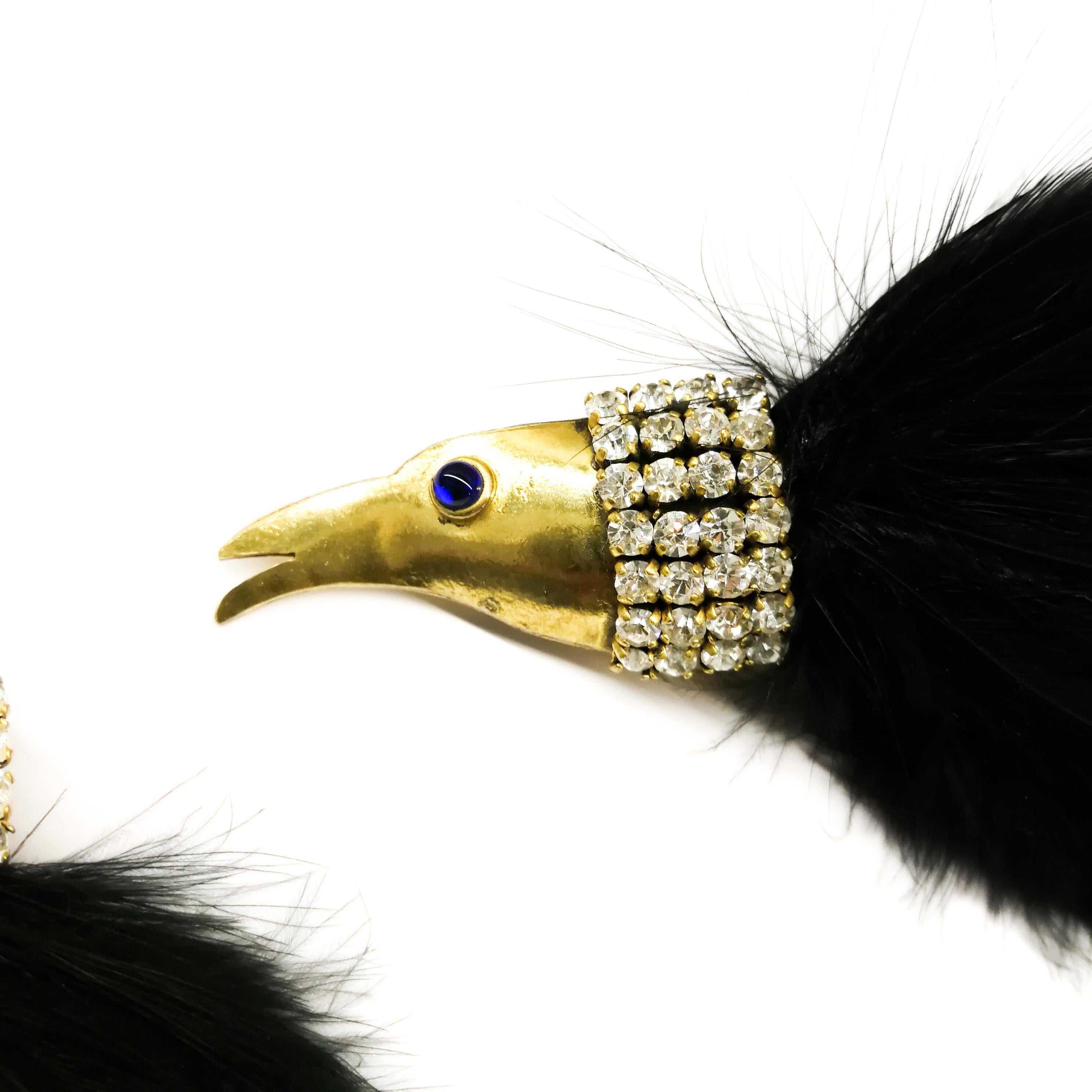 Fabulous large 'Bird of Paradise' earrings, Isabel Canovas, 1980s 3