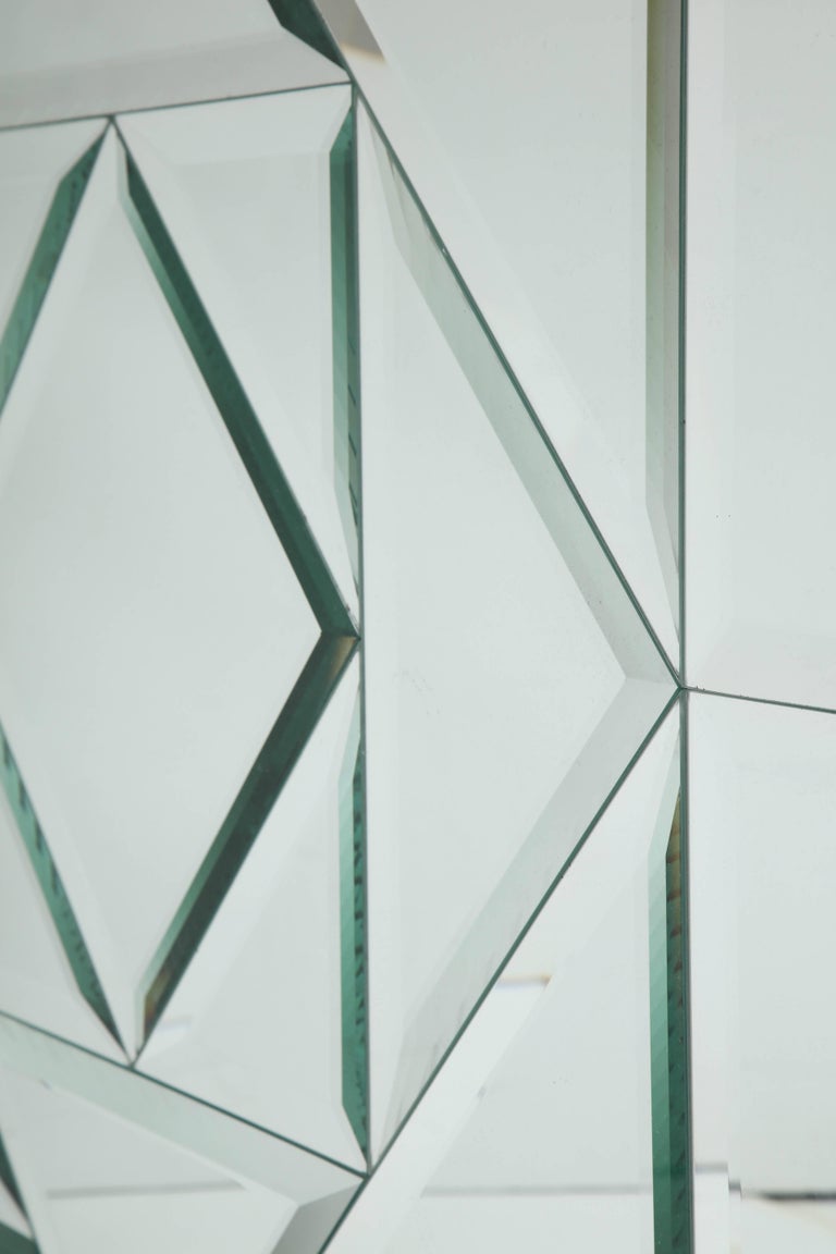 Fabulous Large Faceted Bevelled Mirror For Sale at 1stDibs