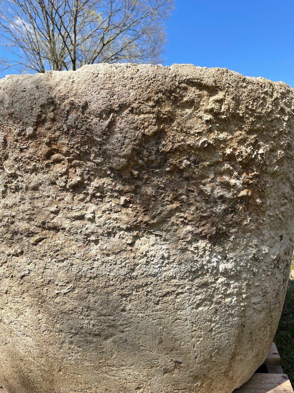 Large Round French 18th C Carved Limestone Trough/Fountain/Basin/Planter 5