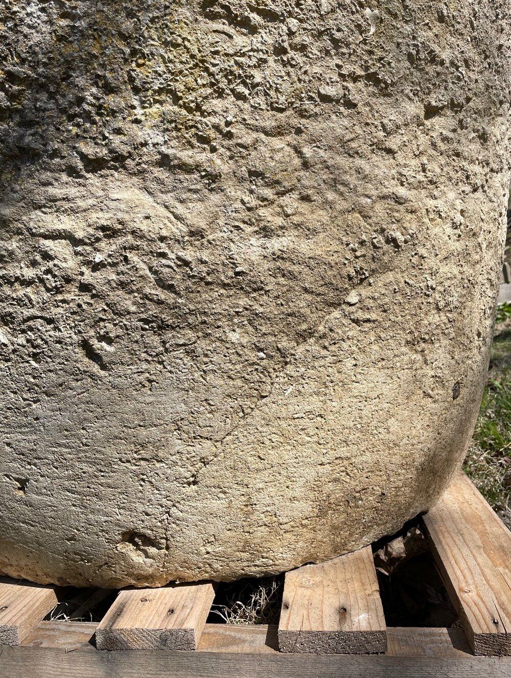 Large Round French 18th C Carved Limestone Trough/Fountain/Basin/Planter 2