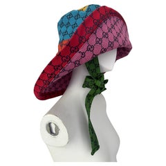 Fabulous Large Gucci 2021 Multicolor Canvas Hat NEW With tags
