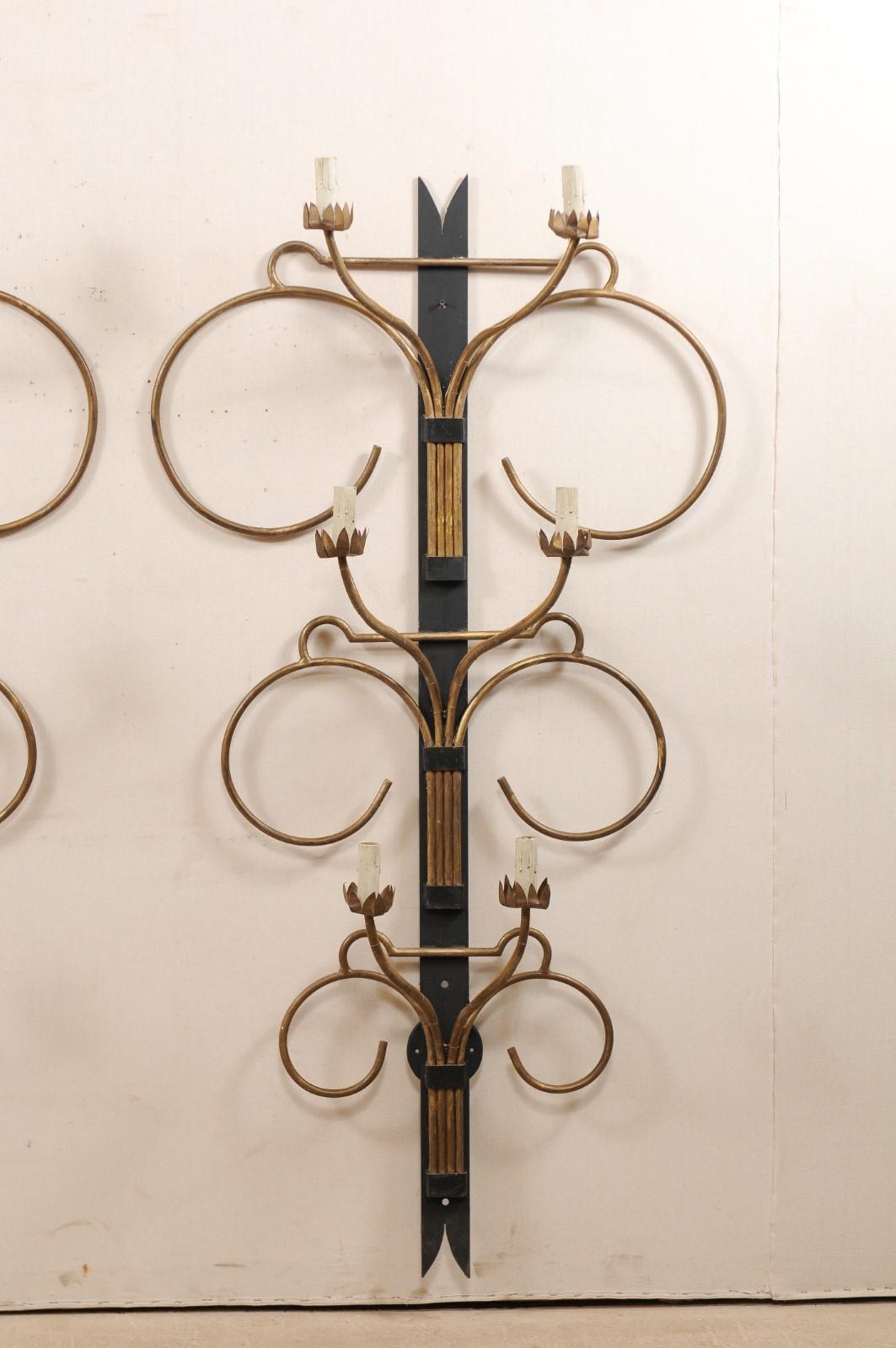 Fabulous Large Scale French Art Deco Sconces from the Mid-20th Century In Good Condition In Atlanta, GA