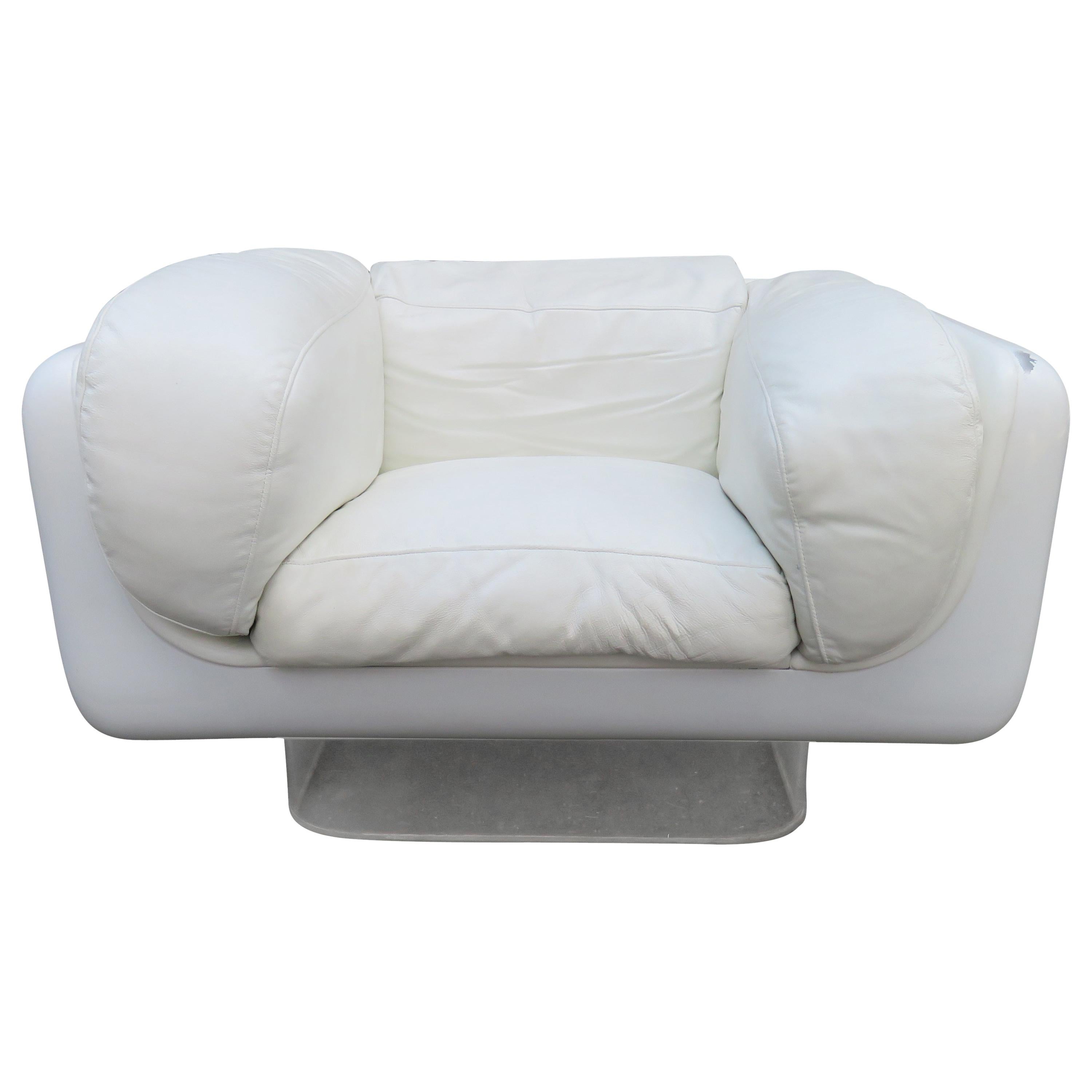 Fabulous Leather William Andrus Soft Seating Steelcase Lounge Chair Midcentury