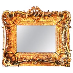 Fabulous Louis XV Period Frame, Mounted as Mirror, Rocaille Decors, France, 1750