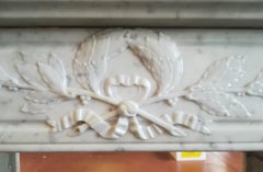 Fabulous Louis XVI Style Carrara Marble Fireplace Mantel, 19th Century