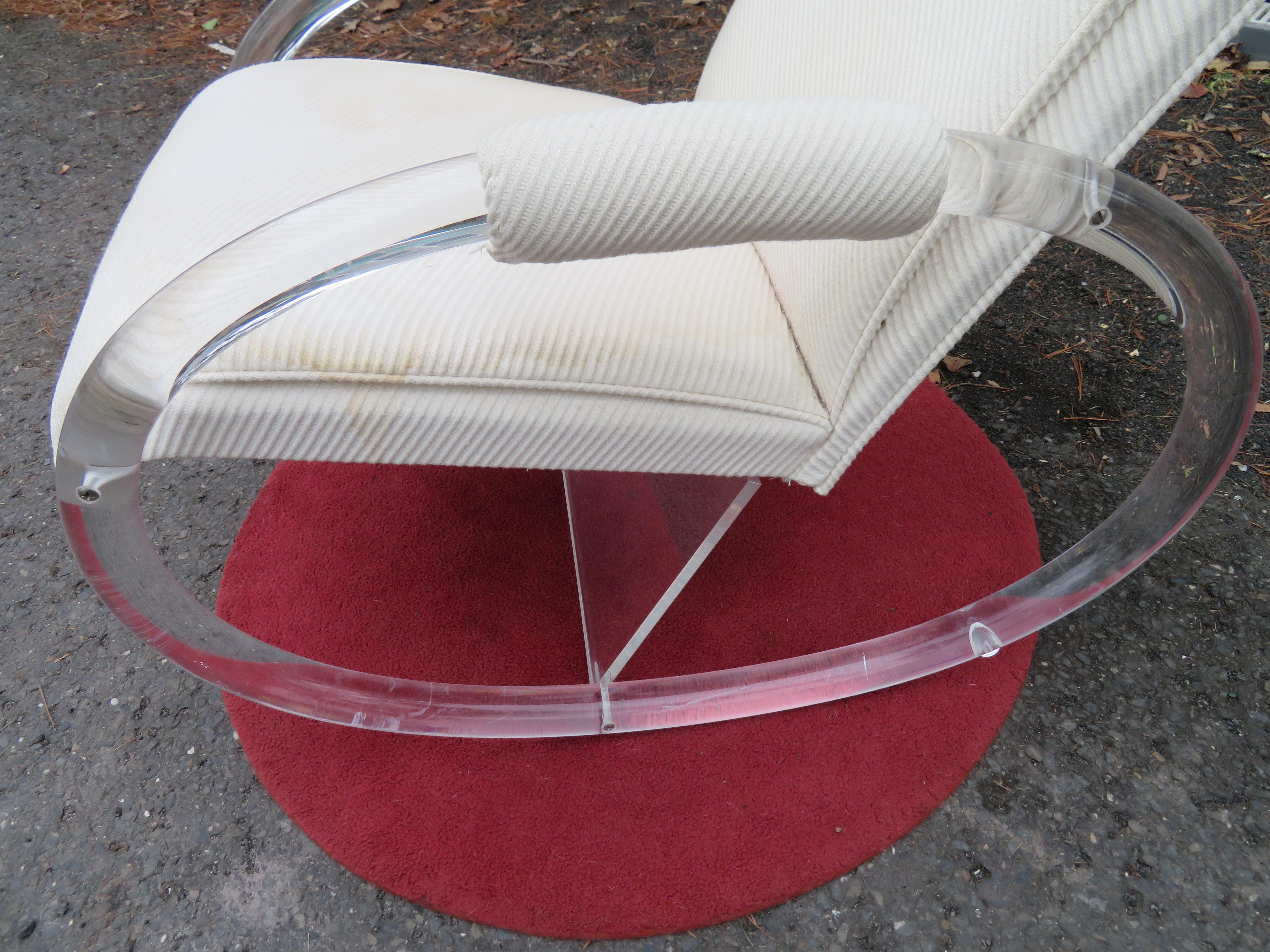 Mid-Century Modern Fabulous Lucite Rocking Chair by Charles Hollis Jones For Sale