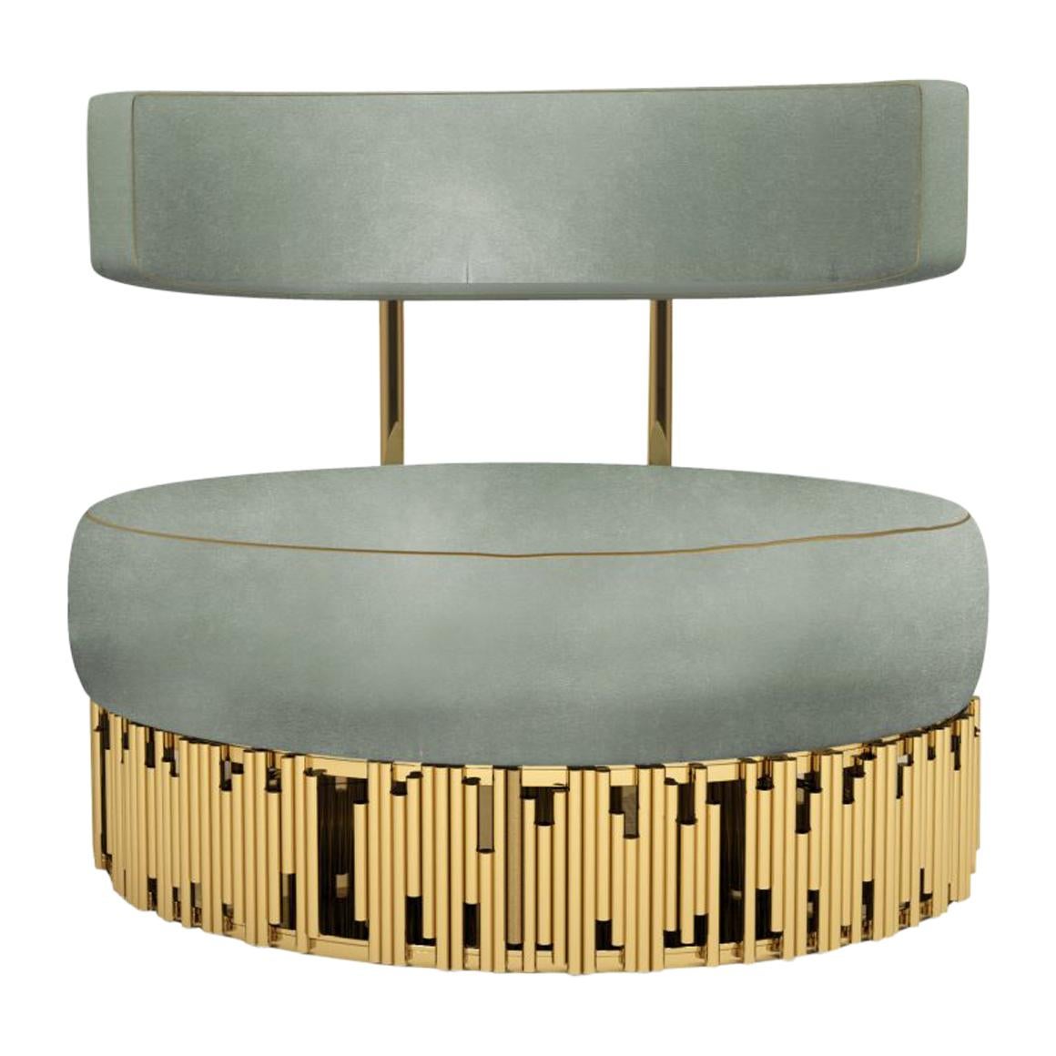 Fabulous Luxury Contemporary "Vegas" Velvet Upholstered Club Chair or Armchair