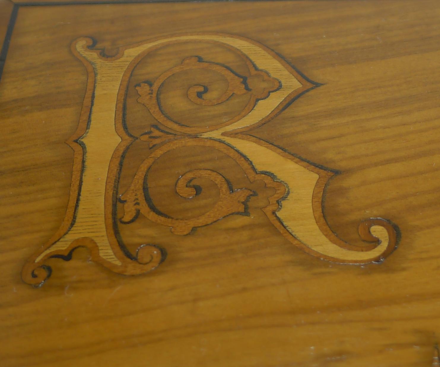 Late 19th Century Fabulous Marquetry Inlaid Olive Wood Games or Playing Cards Box, French