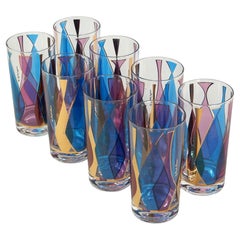 Fabulous Mid Century Blenko Bottle Barware Glasses set of 8 by Fred Press